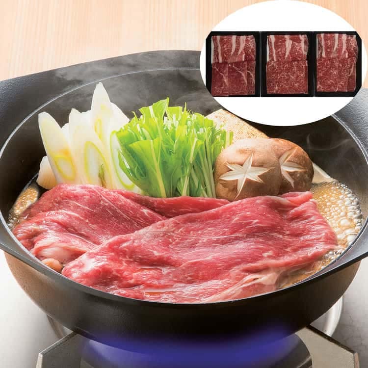 三大銘柄牛 すき焼き 食べ比べセット（松阪牛すき焼き もも バラ200g神戸ビーフ すき焼き もも バラ200g近江牛 すき焼き もも バラ200g） 離島は配送不可 3950353 お歳暮 お中元