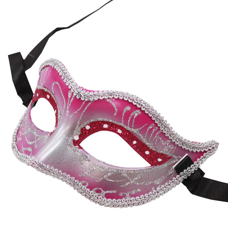コスプレ 仮装 [8点セット] ベネチアンマスク フェアリー ディープピンク 【 仮面舞踏会 アイマスク ヴェネチアン ダンスマスク 変装グッズ かぶりもの ハーフマスク 面白マスク プチ仮装 パーテ