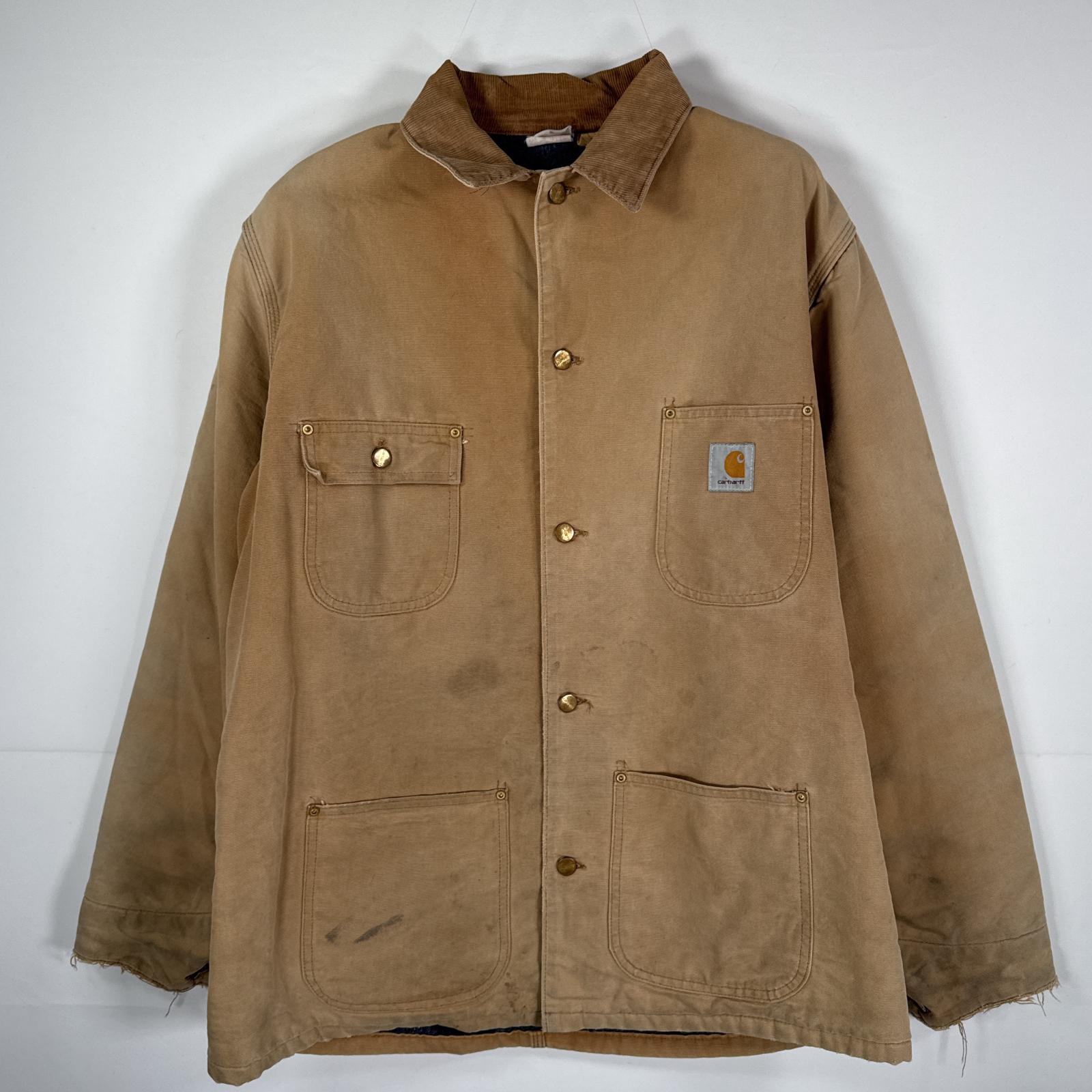古着 90s/90年代 ダック カバーオール ブランケットライナー ジャケット ベージュ メンズ