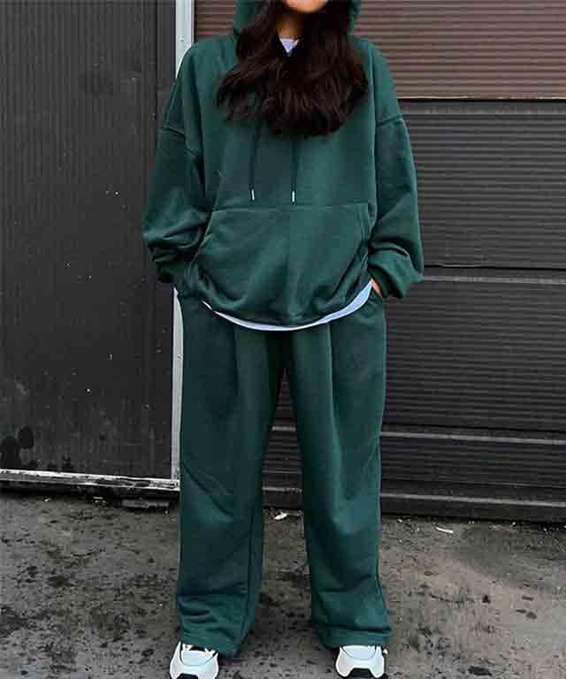[セット商品/男女共用/ビッグサイズ] オーバーフィット フードTシャツ ピンタック ストリング パンツ 6,149円