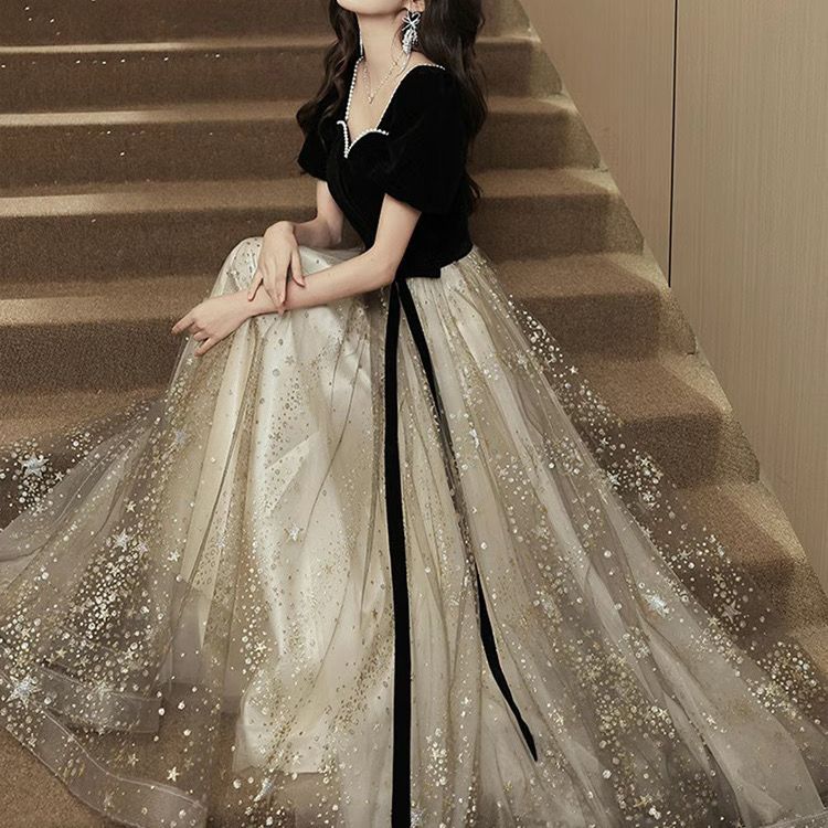 ドレス パーティードレススカート女性2024新型軽贅沢