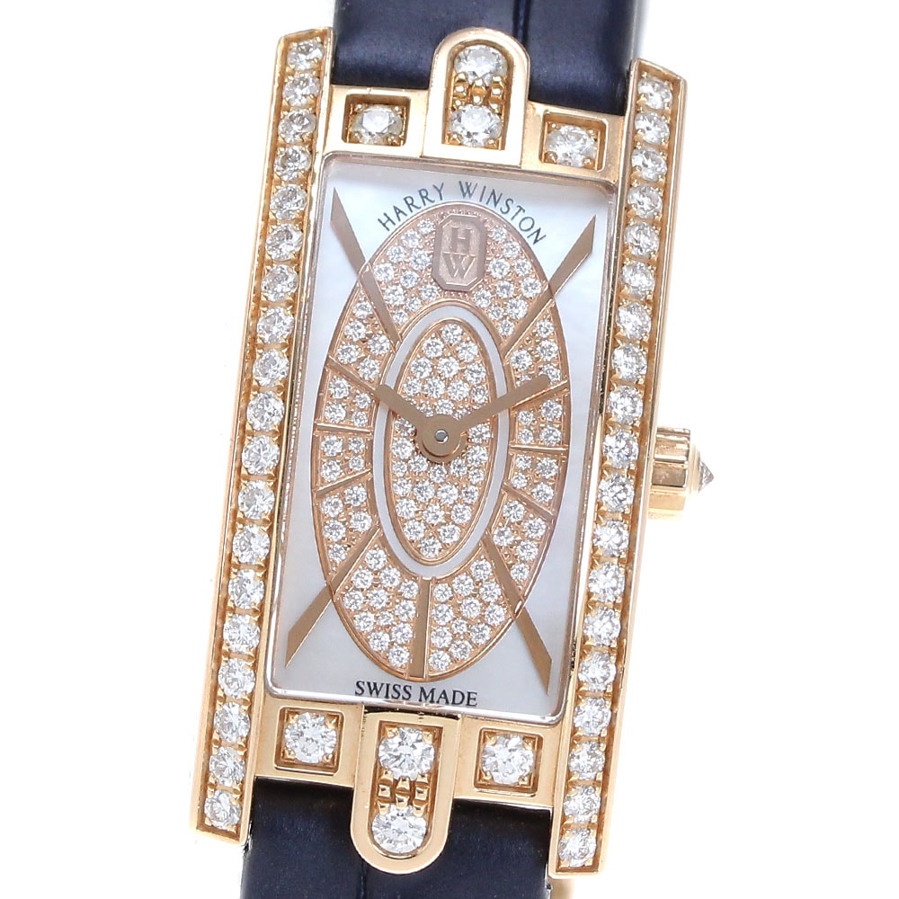 ハリーウィンストン HARRY WINSTON AVCQHM16RR045 アヴェニューCミニエリプティック K18PG レディース_810203【中古】