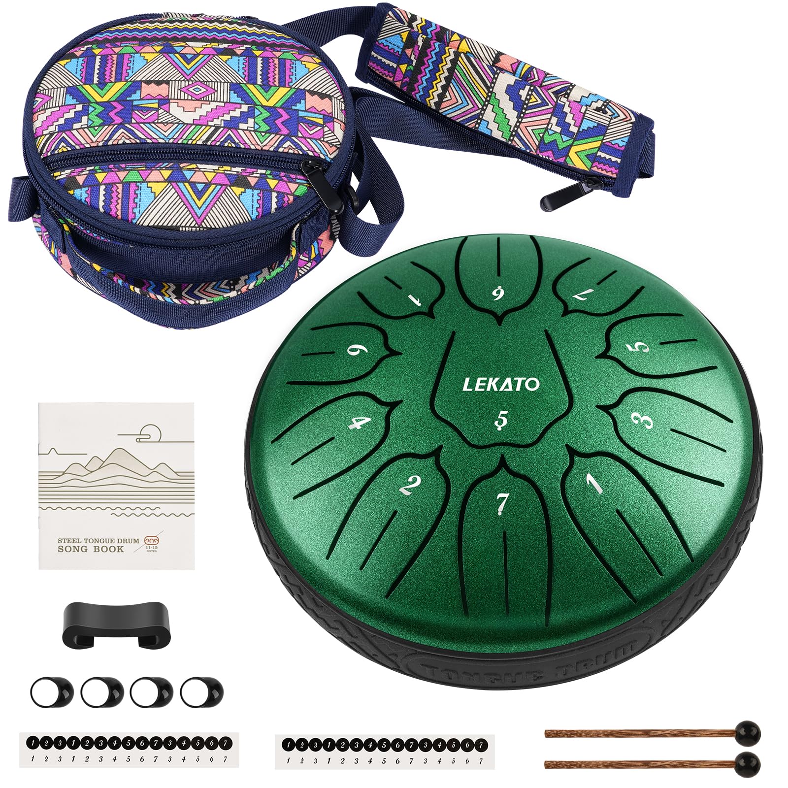 タングドラム スリットドラム 11音 6インチ 収納バッグ付き 楽器 打楽器 ヨガ 瞑想 禅 祈り 楽譜付き (グリーン) 5,939円
