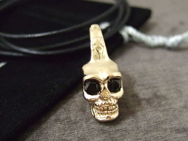 キャプション CAPTION スカルモチーフ コットンネックレス ピンク/ブラック P6007PGO