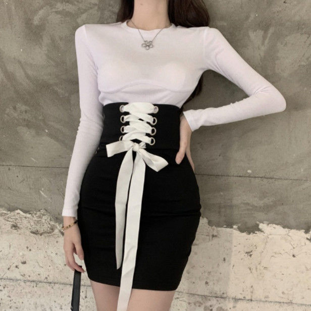 ファッションtシャツセクシータイトスカートツーピーススーツ無地インナーaラインスカートスーツ ファッションtシャツセクシータイトスカートツーピーススーツ無地インナーaラインスカートスーツ