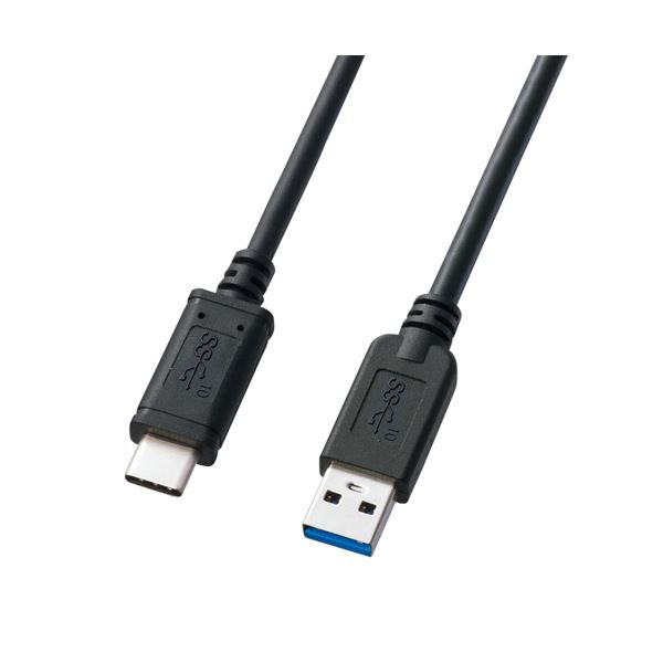 (5個セット) サンワサプライ USB3.1 Gen2 Type C-Aケーブル(ブラック・0.5m) KU31-CA05X5