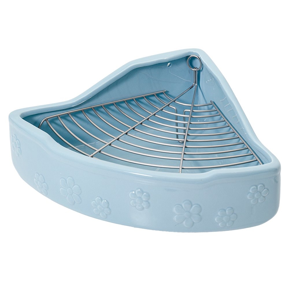 ｆｕｕ　陶器　お花模様のトワレ　ブルー　トイレ　うさぎ　チンチラ　フェレット　モルモット　ＣＲＣ50―65―73―00―00