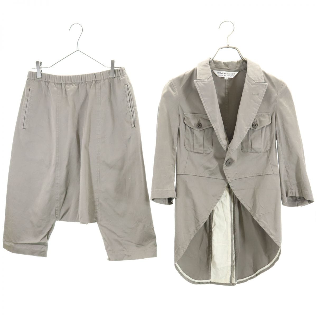 コムデギャルソンコムデギャルソン 2010年 日本製 7分袖 タキシード ジャケット 上下セットアップ Comme des Garcons Comme des Garcons レディースジャンパー・ブルゾン