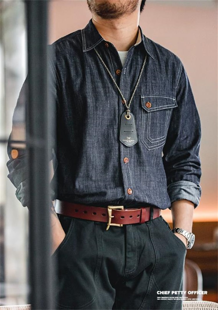 メガ割 スタイル ブラウス アメリカ トップス 上着 メンズ ストリート ゆったりする レトロ 長袖 デニムシャツwudamne