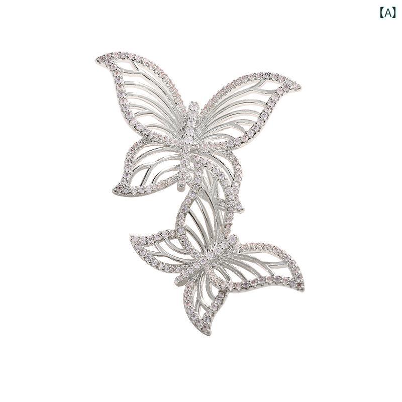 ブローチ レディース おしゃれ 大人かわいい ファッション 植物 花 昆虫 マイクロ ジルコニア 散りばめられた ジルコン ブローチ 女性 ピン 衣類 アクセサリー