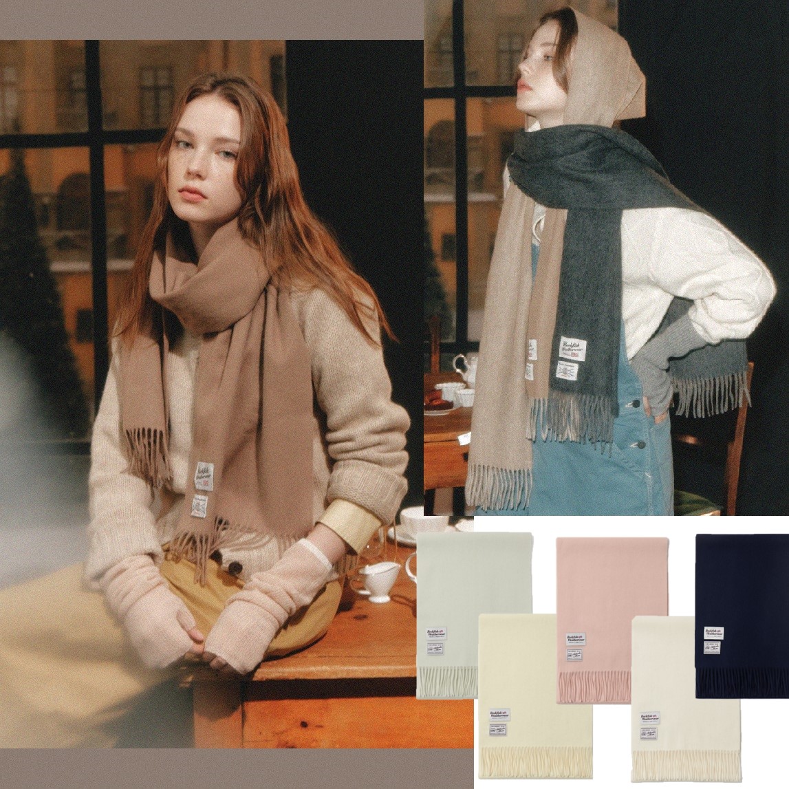 CLASSIC WOOL MUFFLER - 6 colors 韓国の冬のファッション トレンド カジュアル おしゃれ デートコーデ