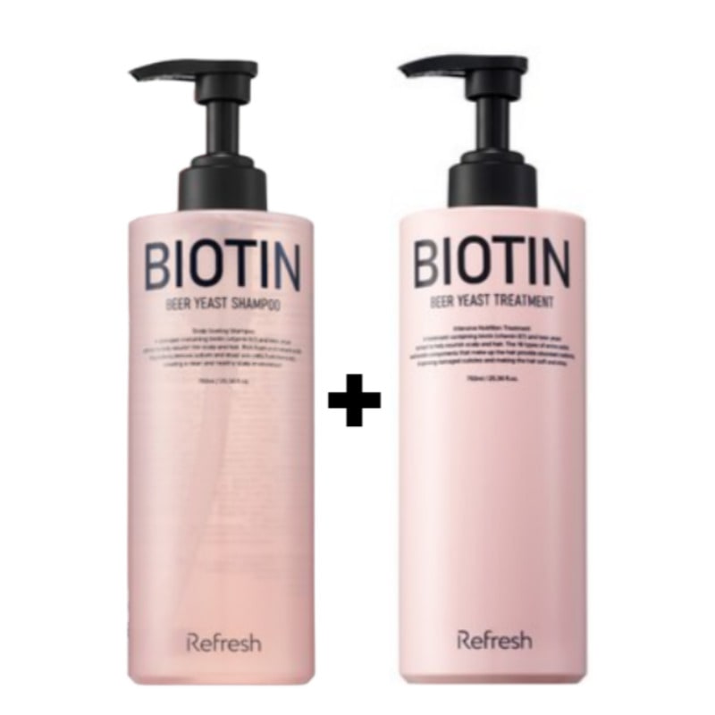 【セット750ml＋750ml】 リフレッシュ ビオチン ビアイースト シャンプー＋トリートメント1個