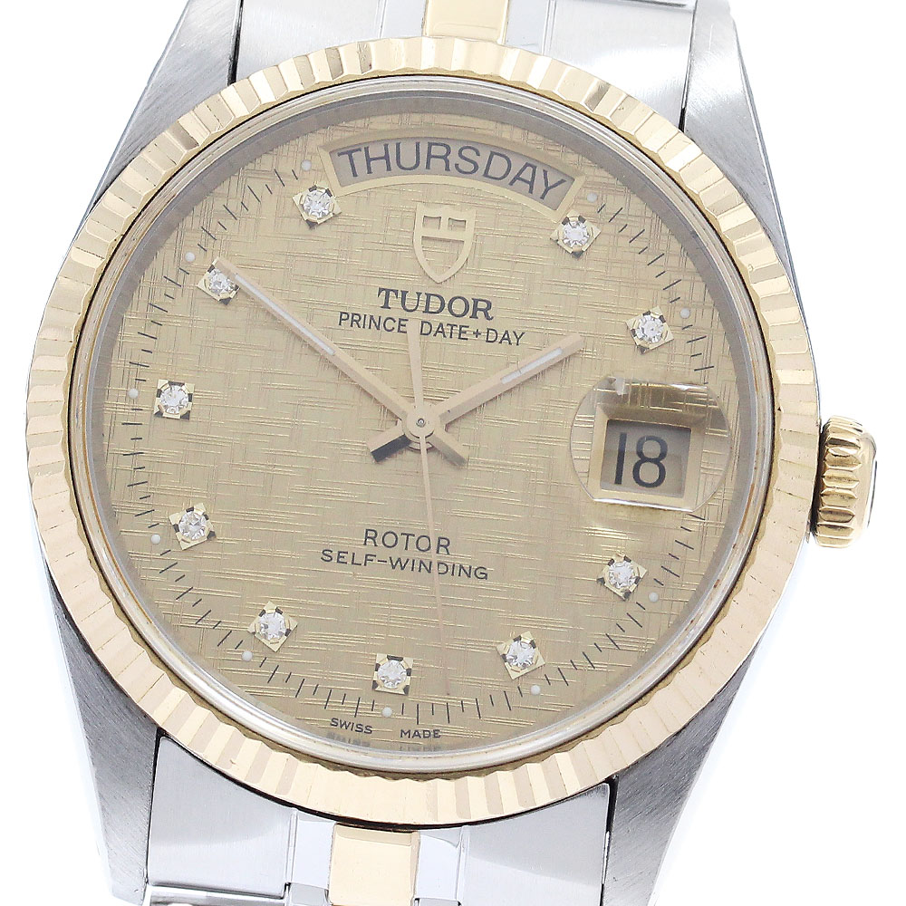 チュードル TUDOR 76213 プリンス デイトデイ 10Pダイヤ YGベゼル 自動巻き メンズ 良品 _916486【中古】