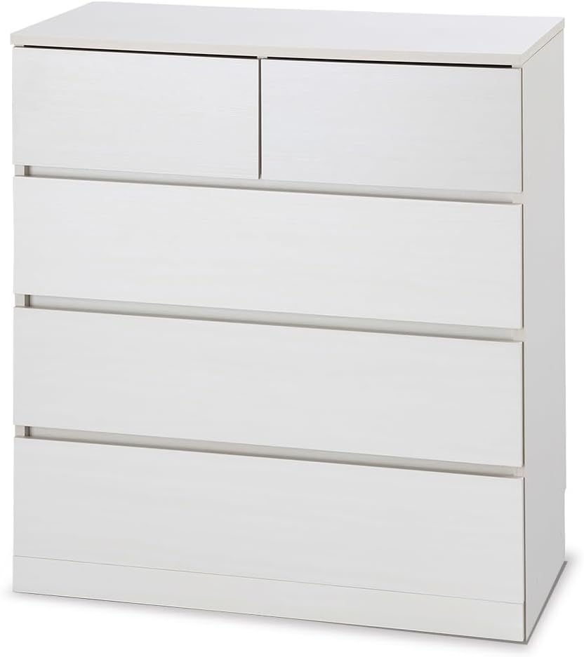 アイリスオーヤマ(IRIS OHYAMA) チェスト タンス スライドレールでスムーズ開閉 引き出し 木製 オフホワイト 幅約79×奥行約39×高さ88cm 4段 WCH790