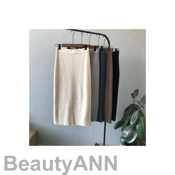 新生活 ニットスカート スリット入り タイトスカート ロング丈 レディース ペンシルスカート スカート ハイウエスト 普段着 通勤着 秋冬物 プレゼント ギフト