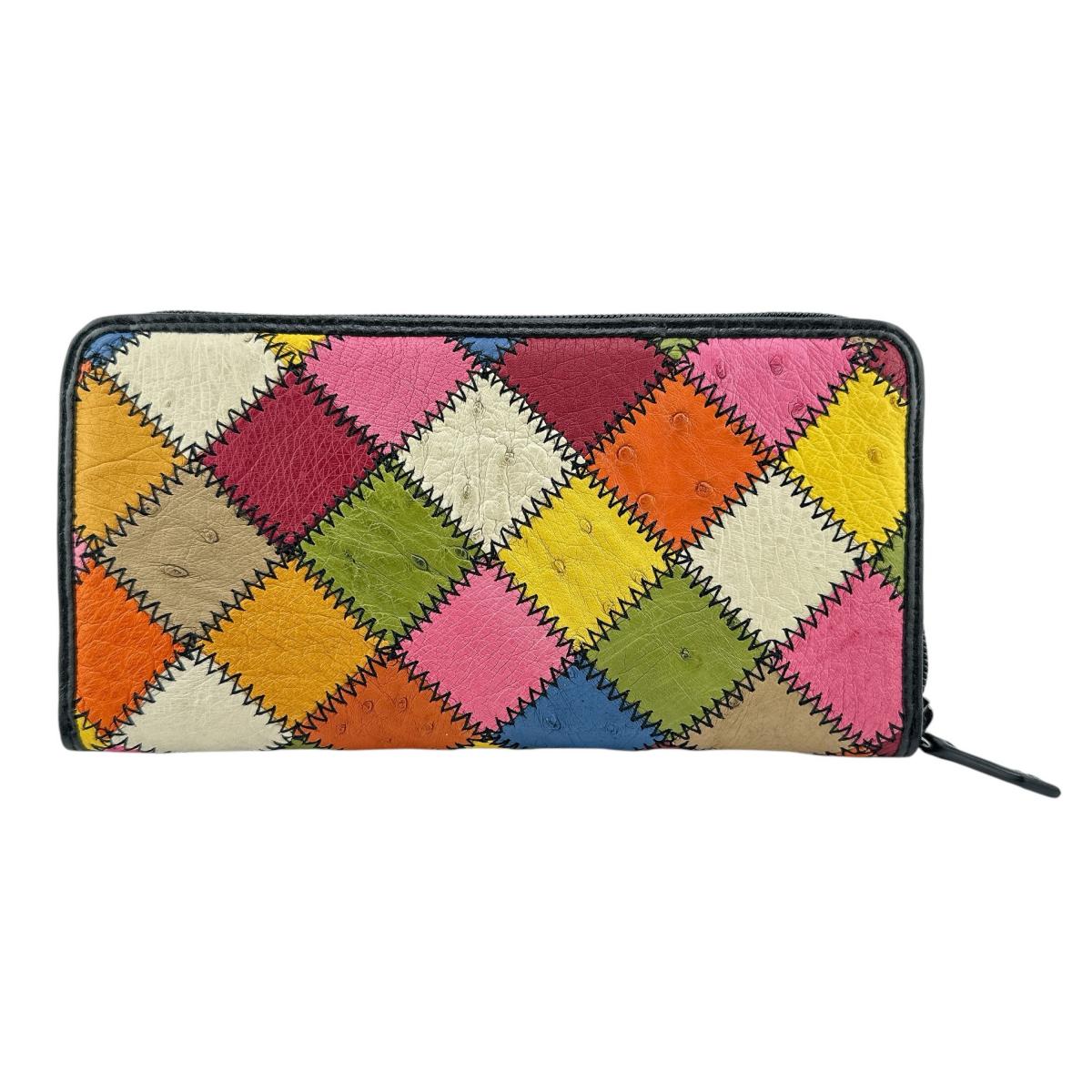 LB-5055 ラウンドファスナー マルチカラー パッチワーク マルチカラー