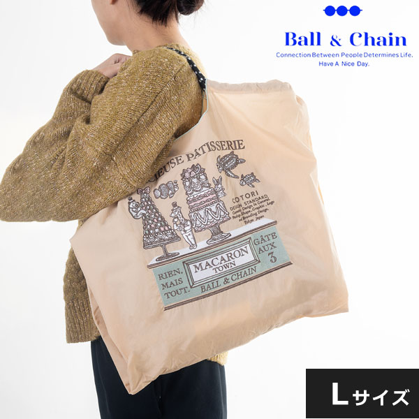 【即納】 Ball＆Chain ボールアンドチェーン 正規品 C.MACARON Lサイズ レディース バッグ BLUE LABEL ショッピングバッグ エコバッグ トートバッグ ショルダ