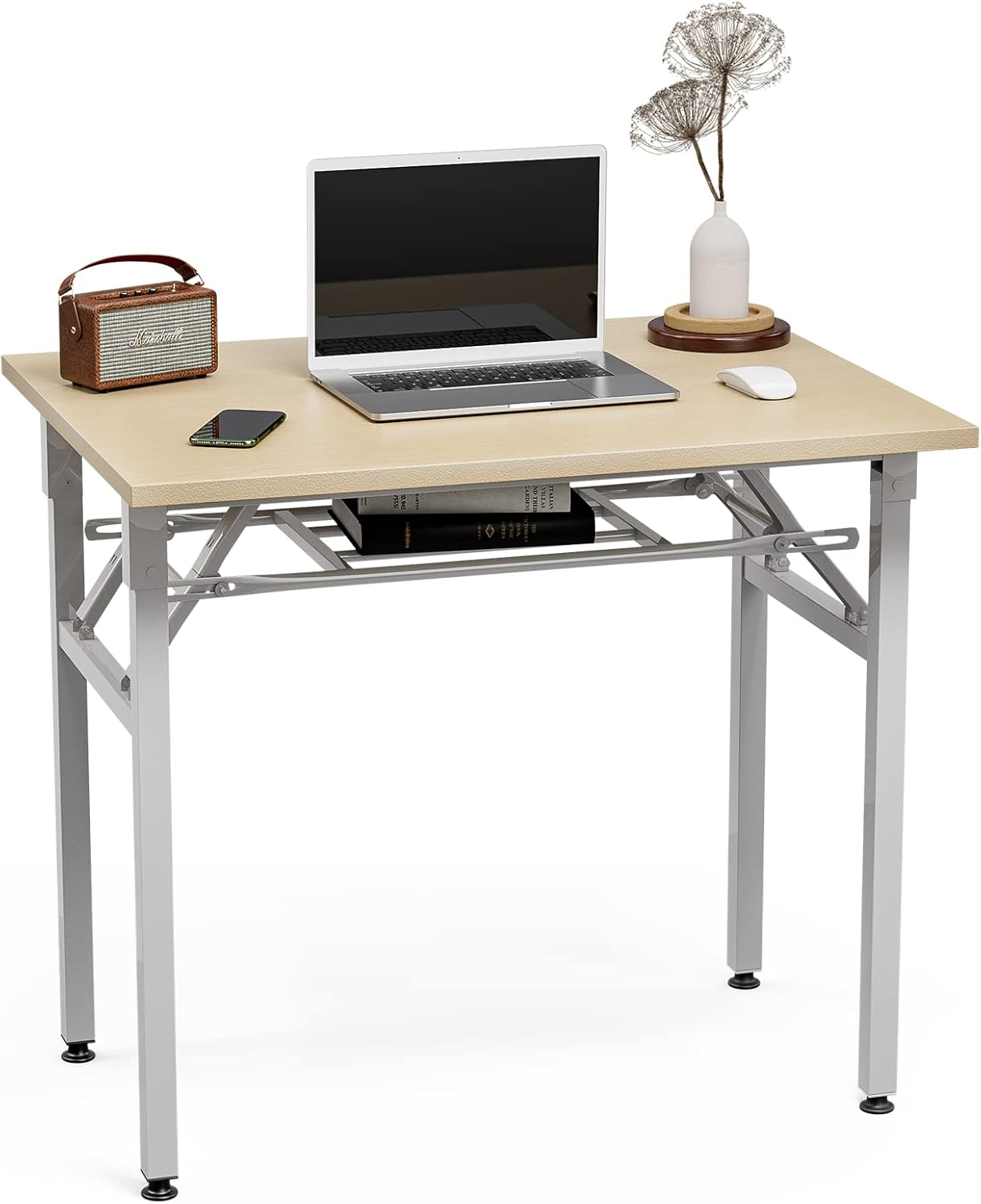 FryLR 折りたたみデスク 大理石柄 組み立て不要 80*60*72CM パソコンデスク ゲーミングデスク ミシン台 折り畳みテーブル 簡易デスク ワーク 在宅勤務 テレワーク 組立簡単 省スペース