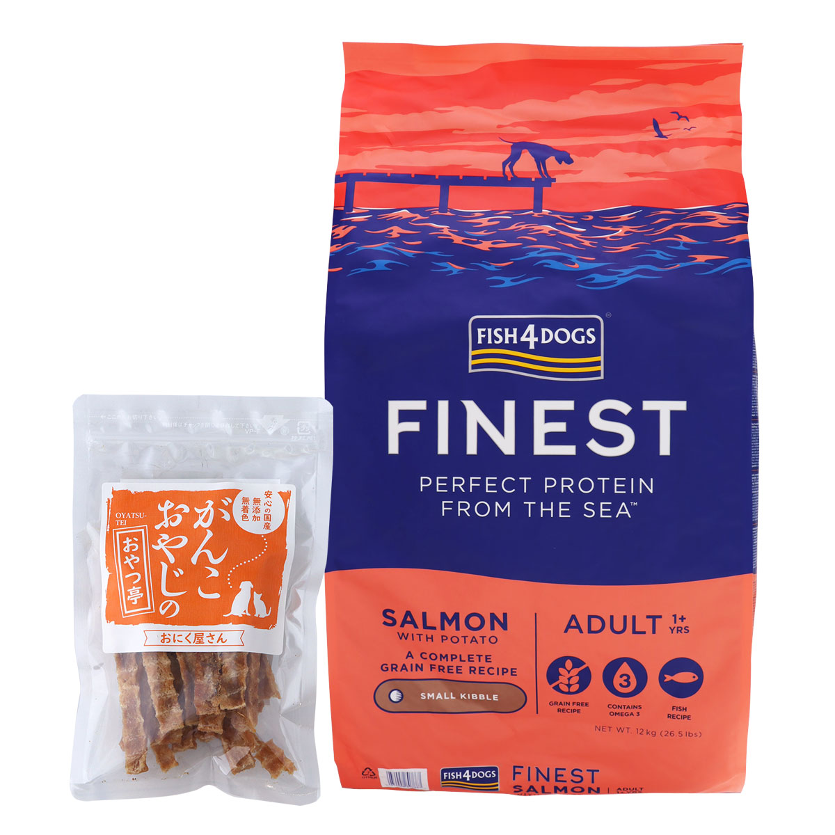 ファイネスト サーモン 小粒 12kg【国産たじま鶏ジャーキー40g付き】