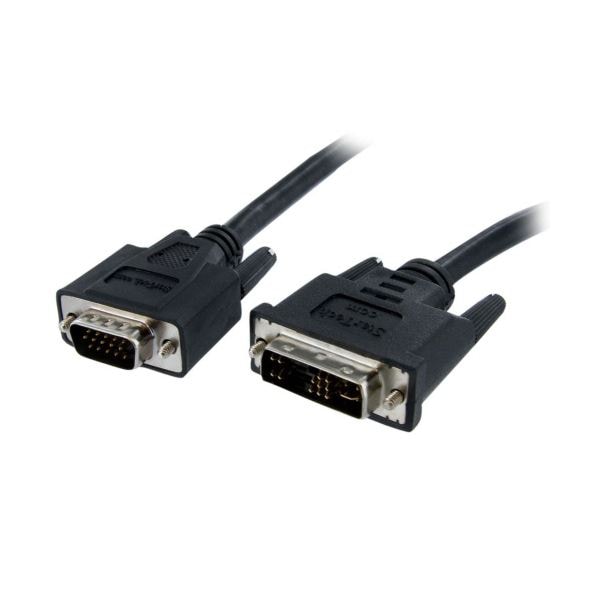 （まとめ）StarTech.com DVI-VGA変換ディスプレイモニターケーブル 2m DVI A-D Sub15ピン オス/オス ブラック DVIVGAMM2M 1本 5セット