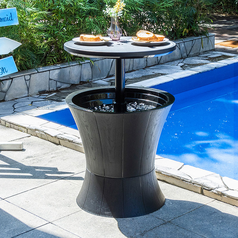 屋外 テーブル ドリンク 収納 アイスバケット バーカウンター 昇降 高さ調節 収納付き サイドテーブル パーティー おしゃれ ドリンクボックス ガーデン ホテル バー アウトドア カフェ風