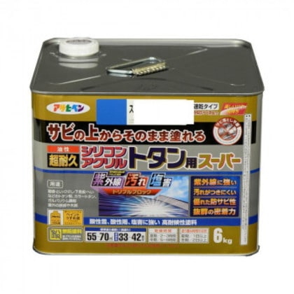 アサヒペン 屋根用塗料 油性超耐久シリコンアクリルトタン用 6kg スカイブルー