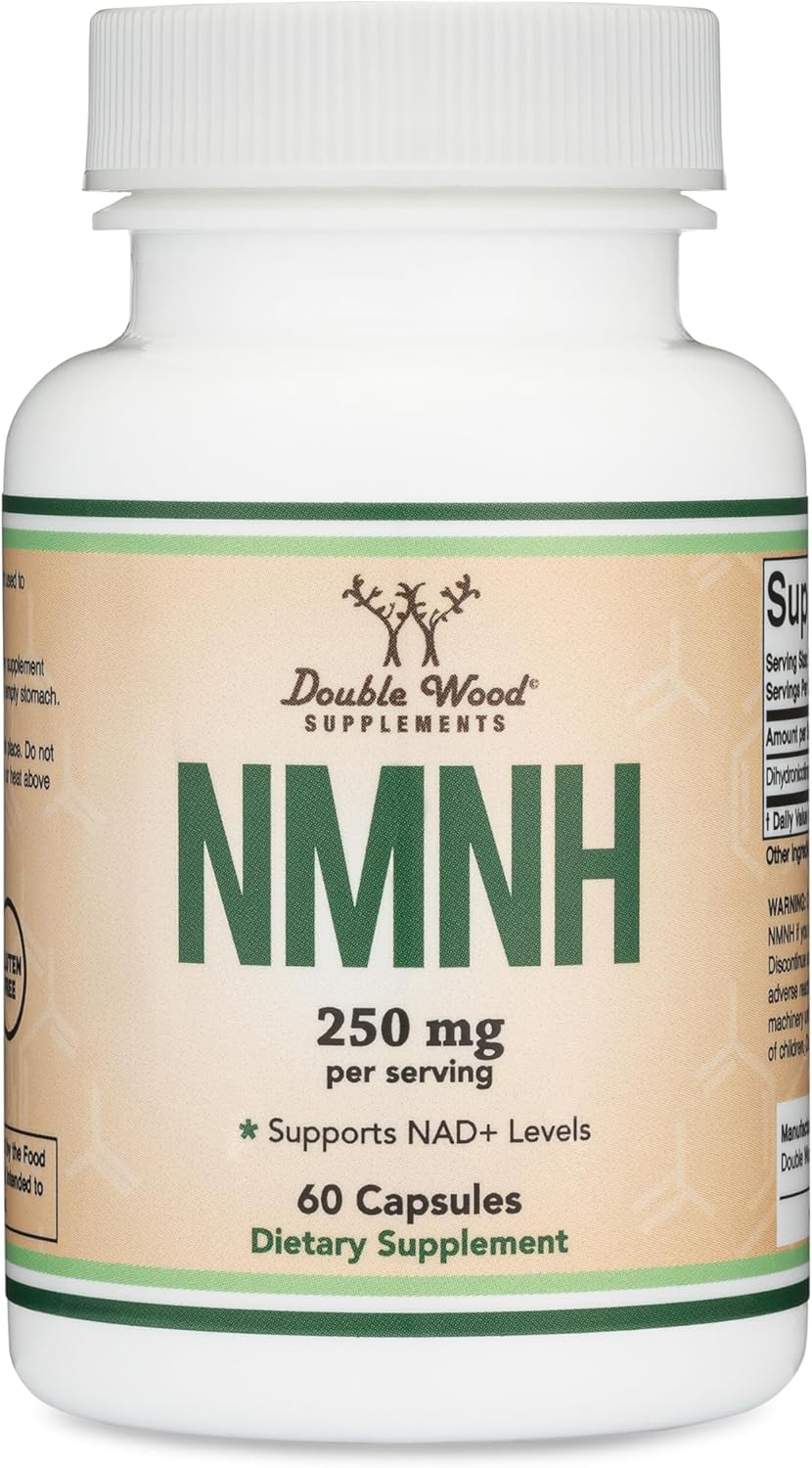 Double Wood NMNH 250mg Per Serving, 60 Count (30 Servings) NAD Supplement to Boost NAD+ Levels