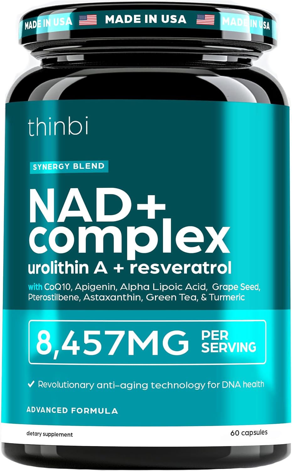 NAD Supplement 8457 mg Extra Strength NMN Alternative Liposomal 60 caps