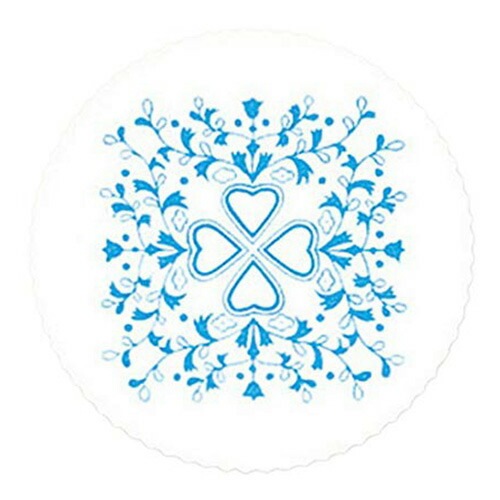 （まとめ買い）シモジマ コースター Mフラワーハート 青 100枚 直径9cm 004520000 [x3セット]