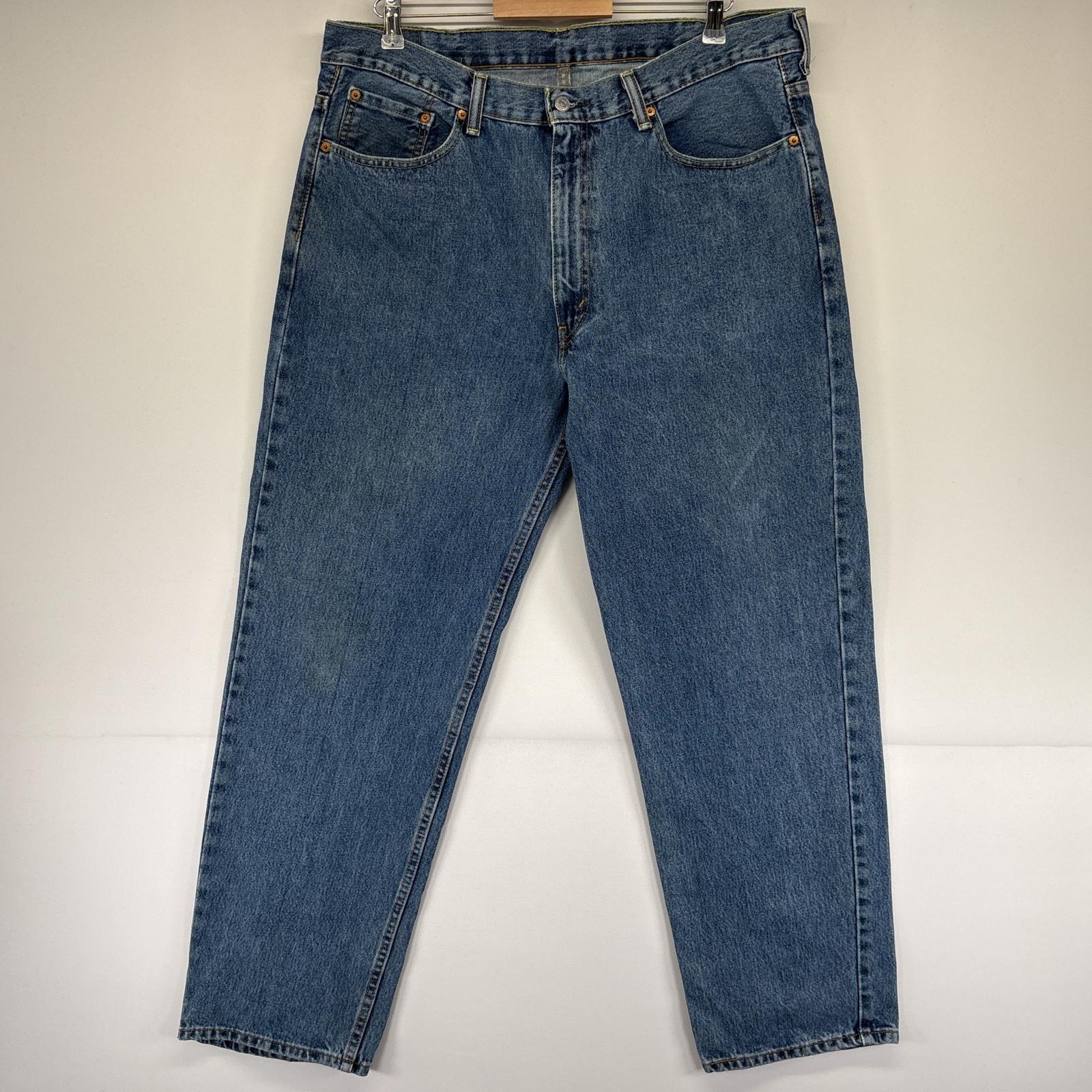 古着 デニムパンツ 550 テーパード ジーンズ ジーパン 5ポケット 長ズボン 大きいサイズ w38 L32 ブルー メンズ