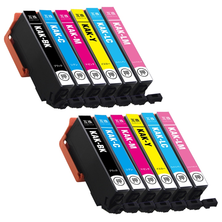 KAK ６色パック×２セット 互換インク KAK-6CL カキゴオリ プリンターインク 対応プリンター EP-717A EP-817A 最安値 激安 KAK-BK KAK-C KAK