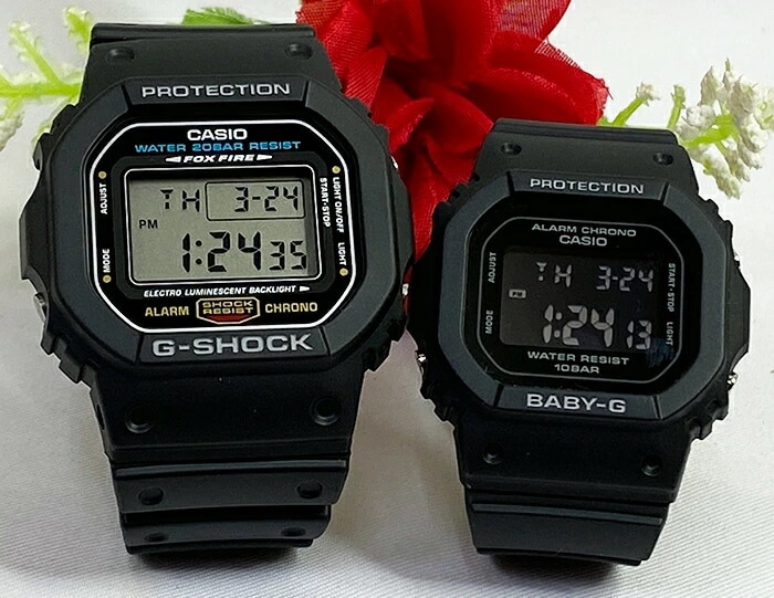 電池式 恋人たちのGショック ペアウオッチ G-SHOCK BABY-G ペア腕時計 カシオ 2本セット DW-5600E-1 BGD-565-1JF デジタル 　クリスマス　誕生日 御祝