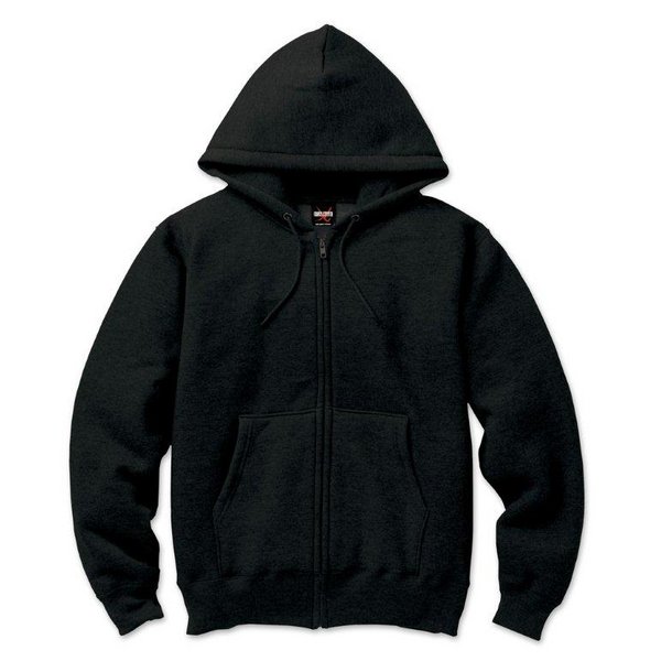 裏起毛 フルジップ パーカー XXLサイズ ブラック 12.5oz ヘビーウェイト 綿混 コットン混 保温力抜群 男女兼用