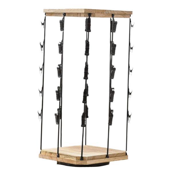 チップラックディスプレイスタンド木製ベース店舗用袋入りスナックサプライブラウン