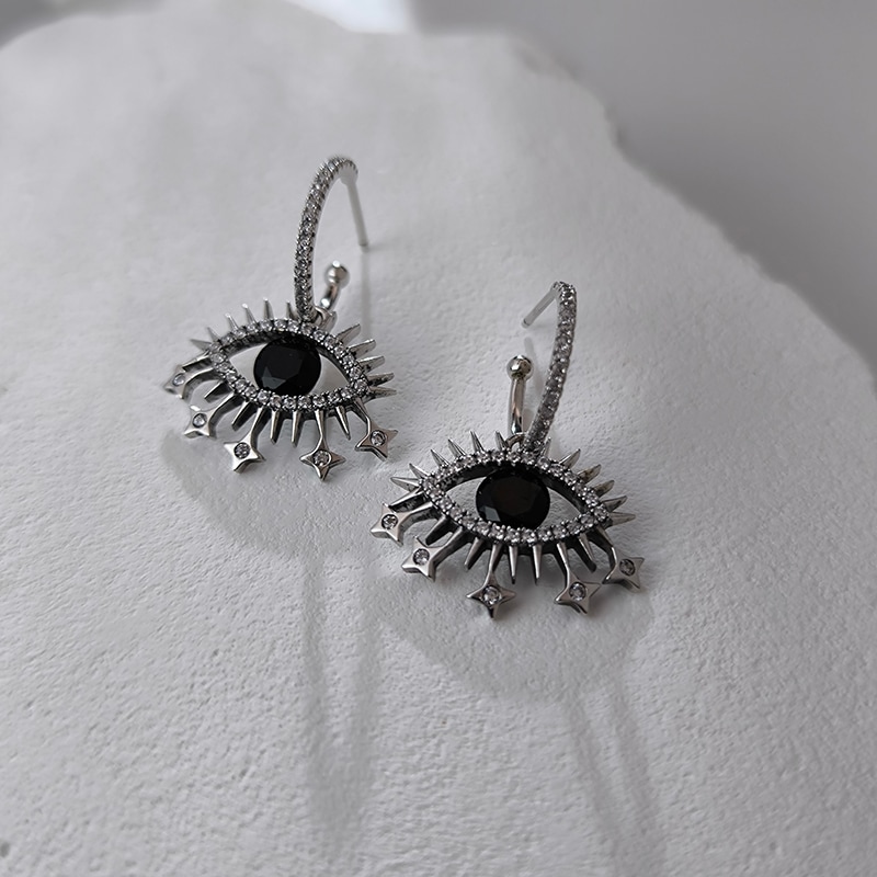 【Silver 925】瞳モチーフフックピアス