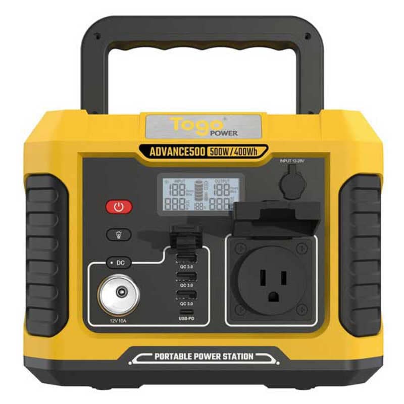 TOGOPOWER　ポータブル電源 ADVANCE500 [400Wh /7出力 /ソーラーパネル(別売)] 　AD500Y