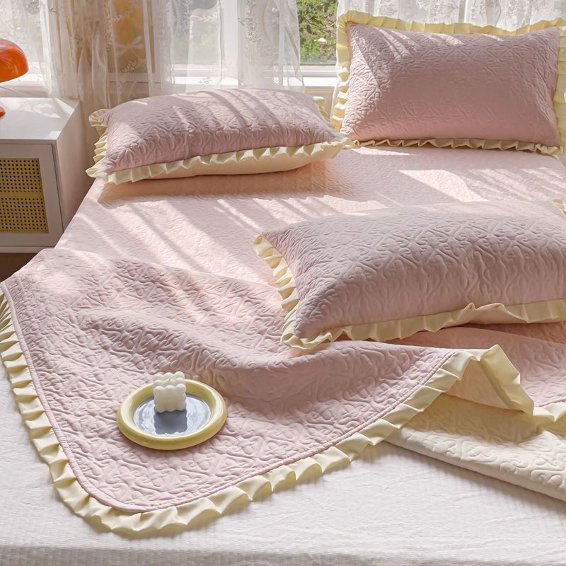 【急速出荷!】人气新作 布団セット ベッドカバー 寝具 コットン春夏 四季通用 ベッドカバー 純色 レースシーツ 四季式 多機能 ベッドカバー