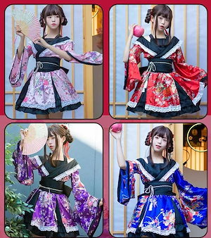 日本の女性の伝統的な着物のフォーマルドレスコスプレ写真アニメパフォーマンスステージ衣装ブリス浄土