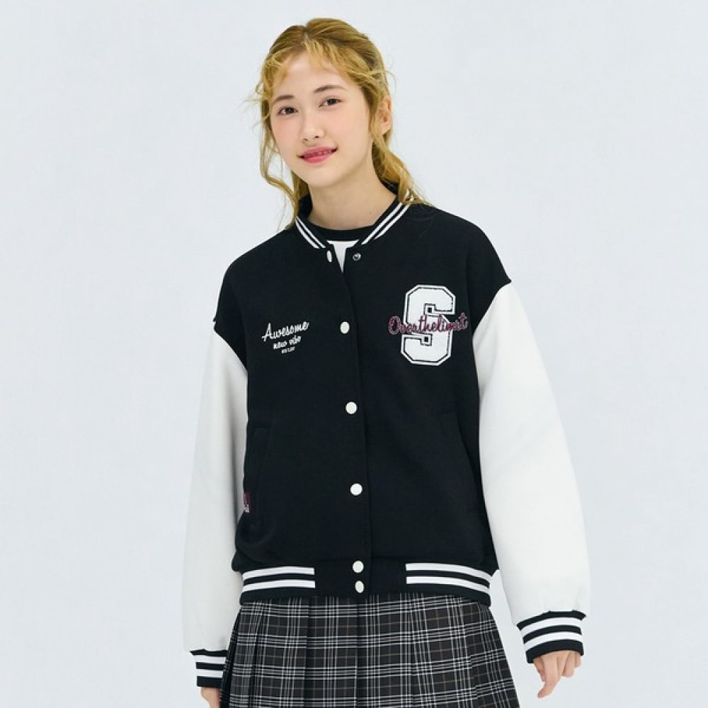 [オーシャンスカイ] 女の子取り外し可能フードオーバーサイズバスティジャケット