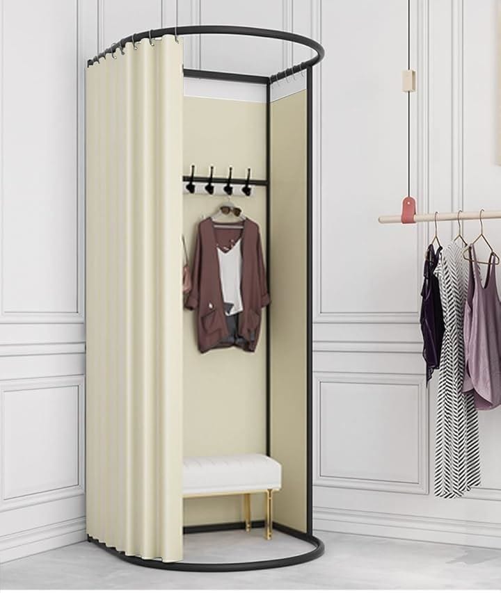 フィッティングルーム 試着室 更衣室 着替え 遮光カーテン シェーディングカーテン付き 衣料品店 洋服店 催事場 安定感 仮設(イエロー, 幅85CMx奥行80CMx高さ200CM) 13,884円