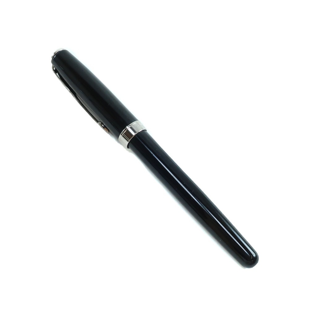 ソネット SONNET ペン先18K(750) M(中字) 筆記用具 ステーショナリー 万年筆 K18ゴールド 樹脂系 ブラック×シルバー _ 中古品 A+ランク
