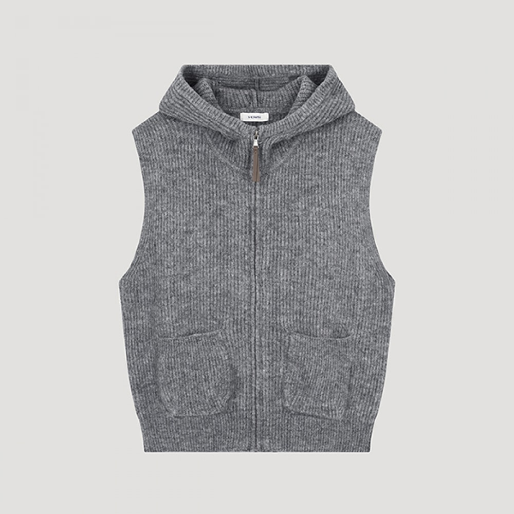 (SHS MISS) ニットフーディージップアップベスト_SSKVTO42570_MG
