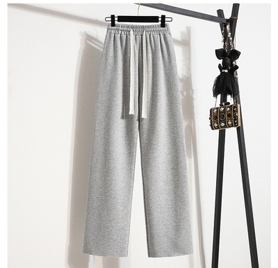 ボトムス パンツ スウェット ジャージ ストレートパンツ カラーパンツ ロング ロング丈 ハイウエスト ウエストゴム 綿 薄手 シンプル カジュアル ラフ メンズライク マニッシュ ボーイッシュ