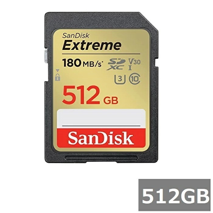 サンディスク SDカード SDXC SDSDXVV-512G-GNCIN Extreme 512GB Sandisk SDXCカード SD Class10 UHS-I カメラ デジカメ ビデオ