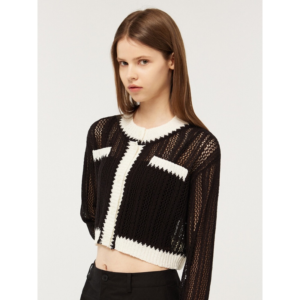 CITYBREEZE かぎ針編みカーディガン BLACK