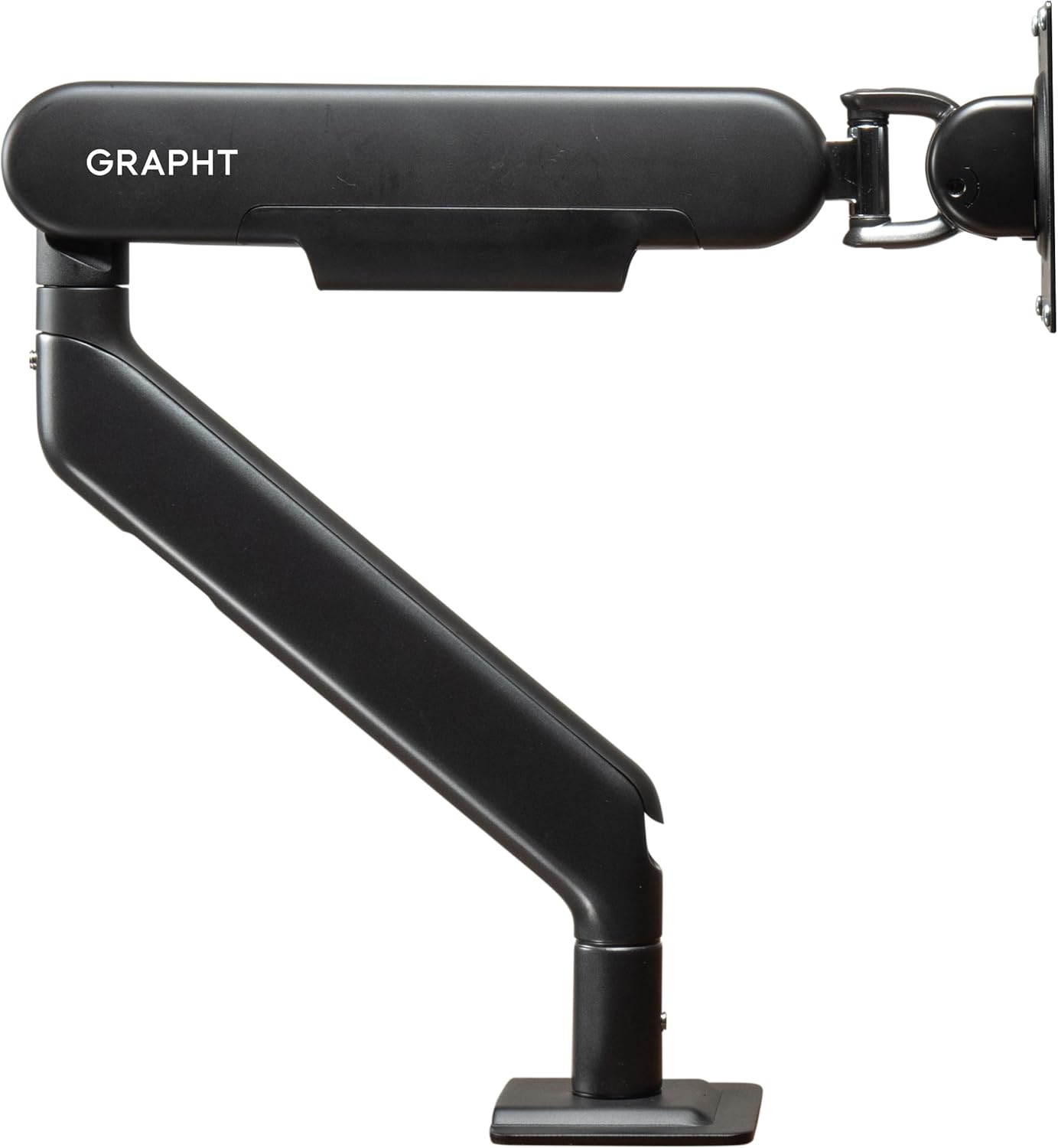 GRAPHT モニターアーム 黒 デスクマウント 34インチまで対応 日本メーカー 3年保証 耐荷重2-9kg シングルモニターアーム クランプ式 グロメット式 デスク設置用 VESA規格対応