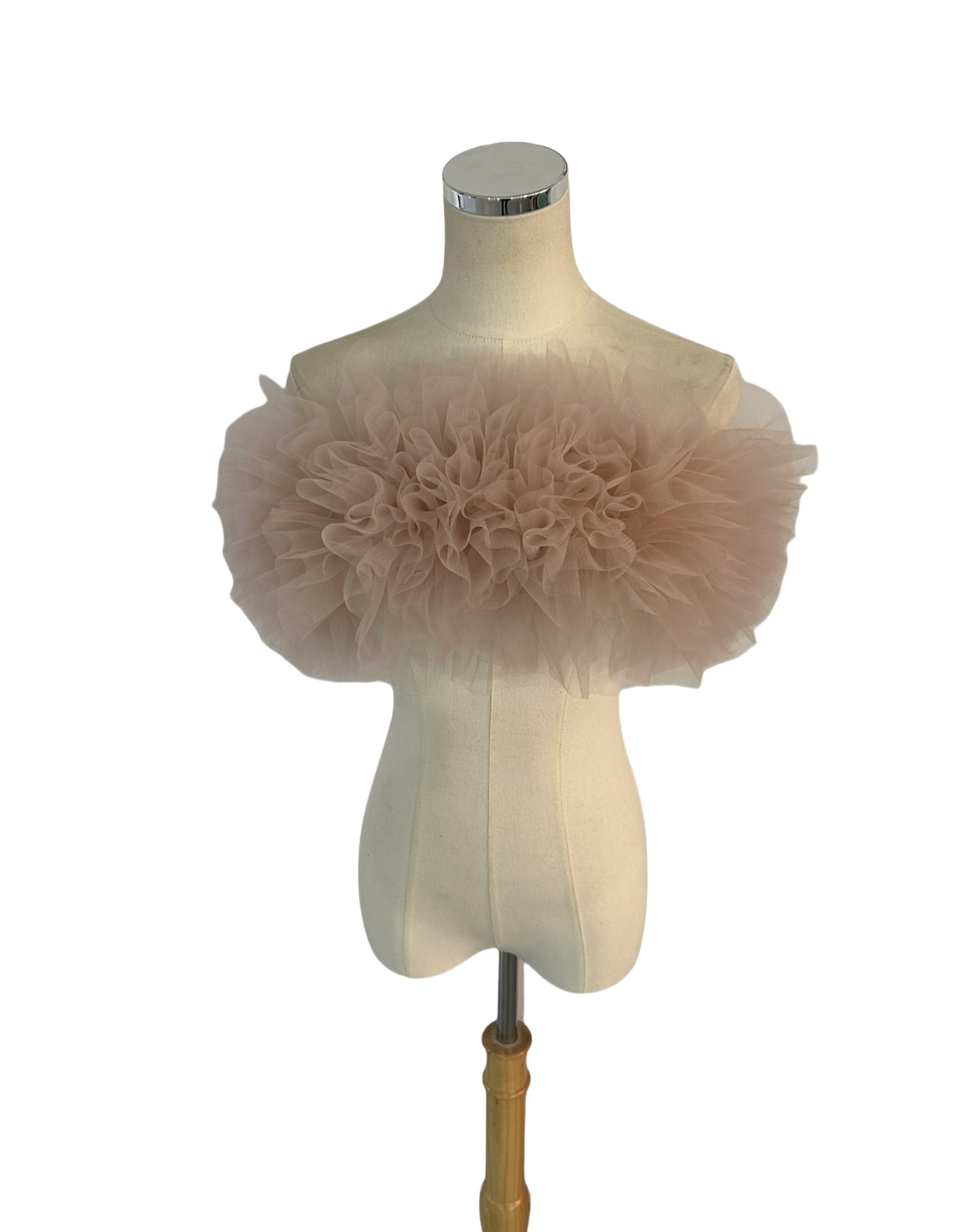 オフショルダー ピンク ソフトチュール ウェディングドレス 編み上げ 可愛い