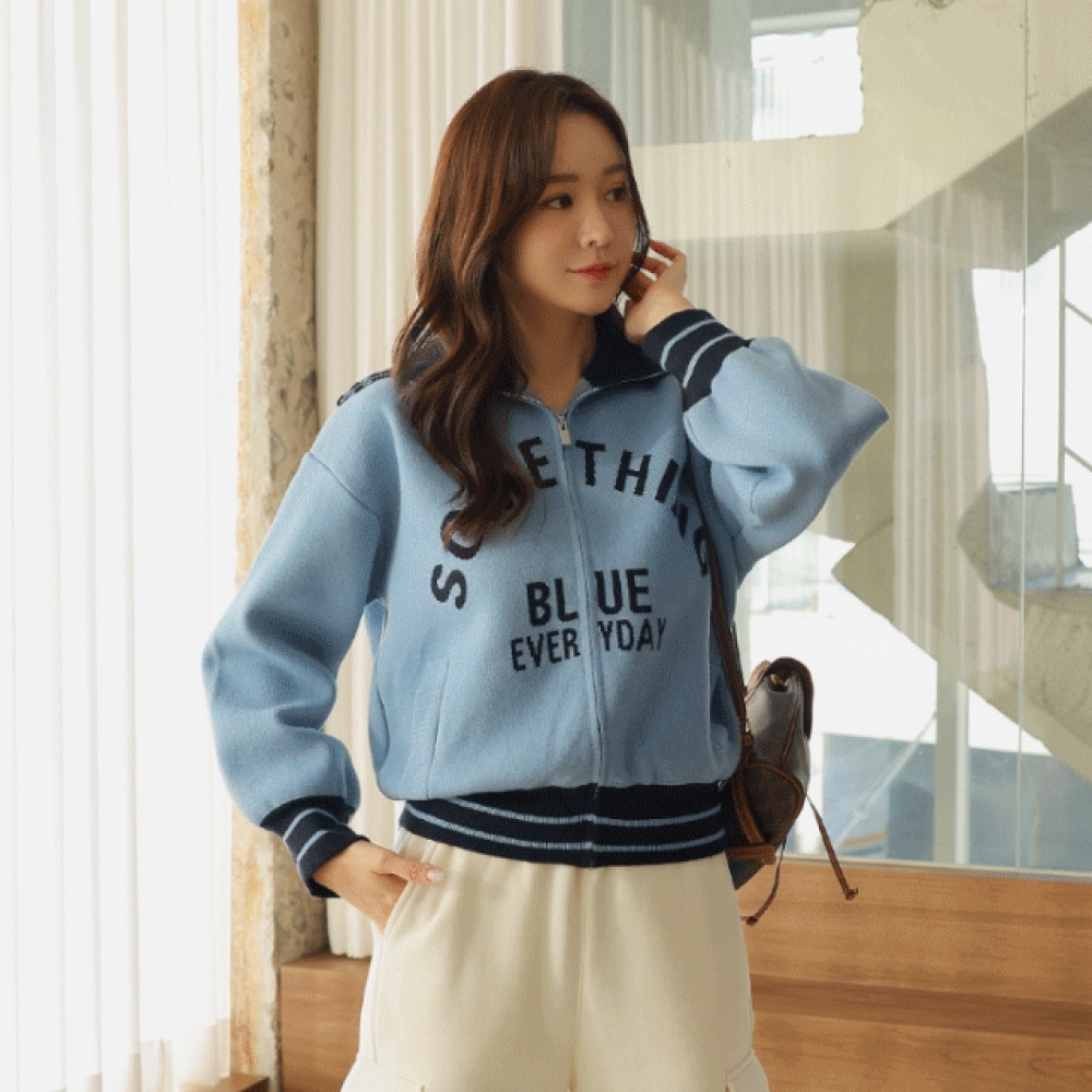 クリック＆ファニーオールデイブルーニットジップアップ