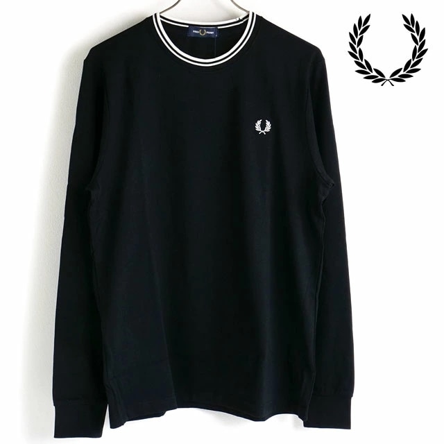 フレッドペリー FREDPERRY メンズ ツインティップドTシャツ [M9602-102 FW22] TWIN TIPPED T-SHIRT トップス カットソー 長袖 BLACK