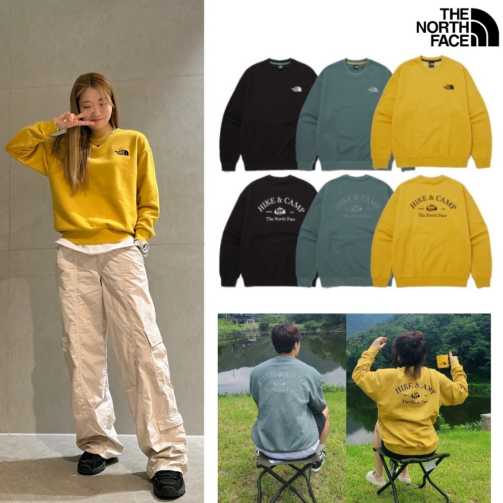 HIKE AND CAMP SWEATSHIRTS 3色 新商品 男女共用 韓国人気 カップルアイテム 肝節期 韓国ファッション ストリートファッション 女性服 冬のファッション